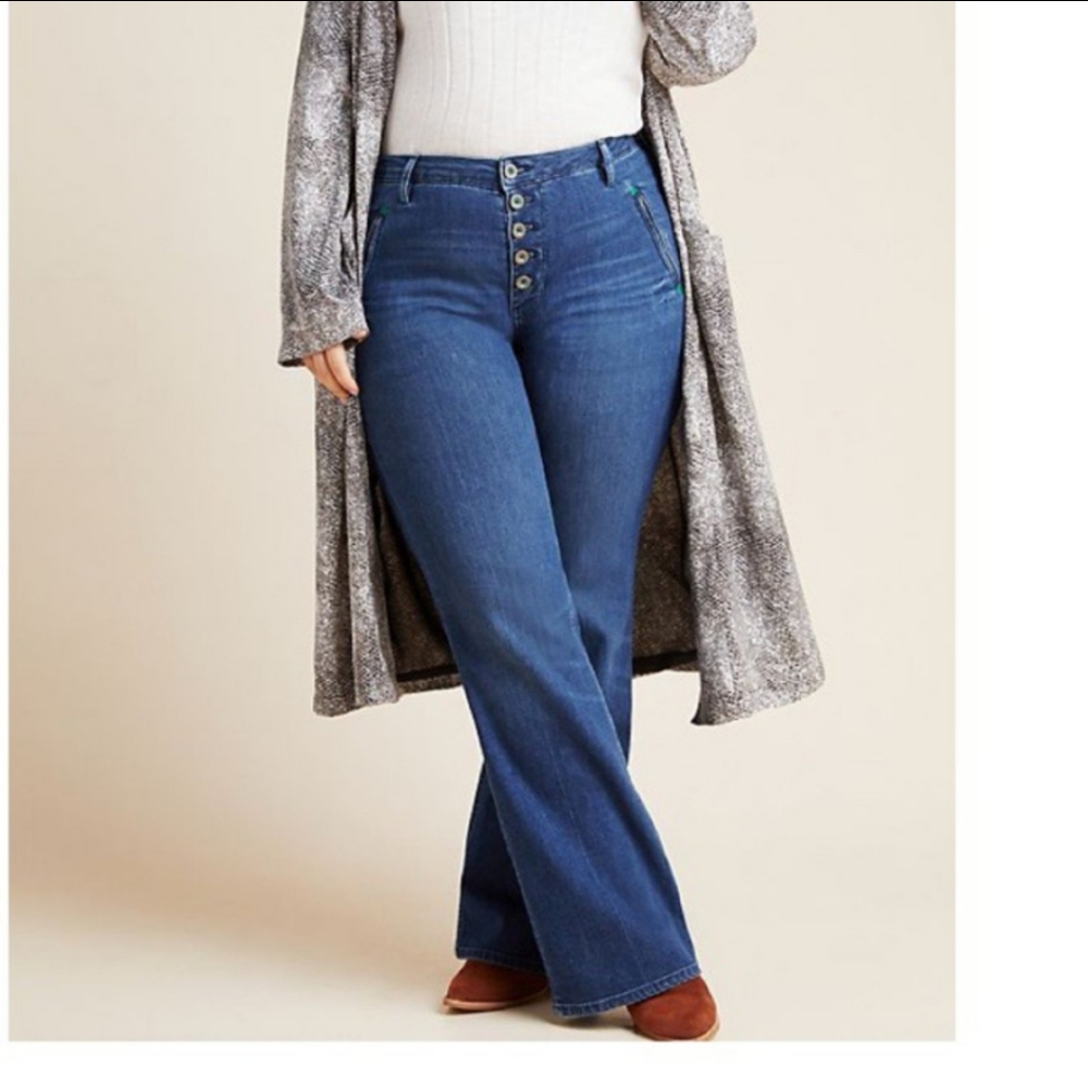 Anthropologie Pilcro Button-Fly High-Rise Bootcut Jeans Size 16W